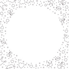 Template doodle round shape frame. 