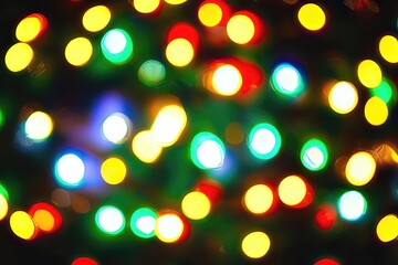 Obraz premium Blurry and Beautiful Christmas Light Display Generative AI