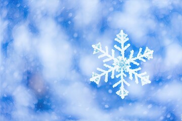 Winter's Splendor A Macro of a Sparkling Snowflake Generative AI..