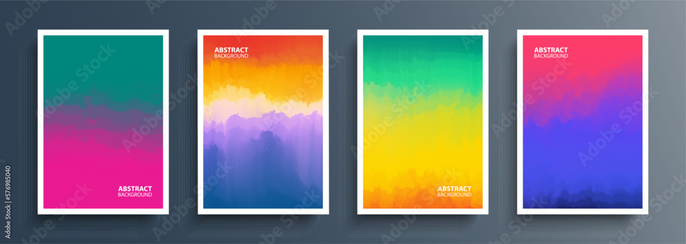 Poster color smoke. set of abstract vibrant backgrounds with dynamic color gradients. vivid graphic templat