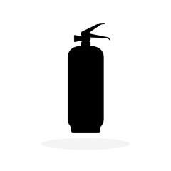 Obraz premium Fire extinguisher icon. Fire extinguisher black icon. Vector illustration. Firefighter equipment