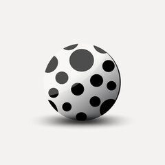 Ball isolated on white background. Abstract 3d ball with soft shadow. Vector illustration