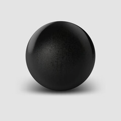 Black ball isolated on white background. Abstract black ball with shadow. Vector illustration