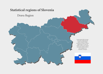 Vector map Slovenia, region Drava