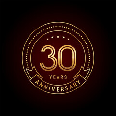 Fototapeta na wymiar 30th year anniversary celebration. Logo Vector Template Illustration