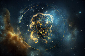 Leo, zodiac sign, horoscope, astrology.  - obrazy, fototapety, plakaty