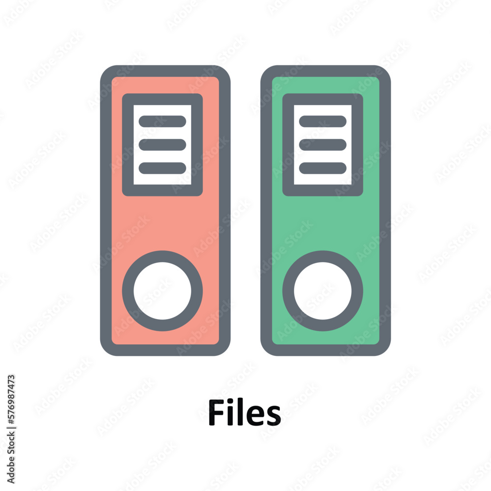 Poster files vector fill outline icons. simple stock illustration stock