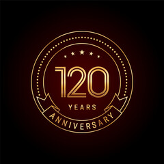 Fototapeta na wymiar 120th year anniversary celebration. Logo Vector Template Illustration