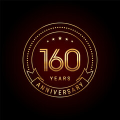 Fototapeta na wymiar 160th year anniversary celebration. Logo Vector Template Illustration