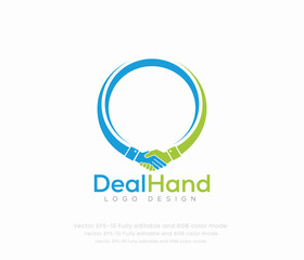 Deal hand logo design with a handshake