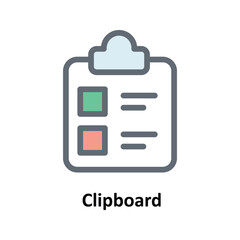 Clipboard Vector Fill Outline Icons. Simple stock illustration stock