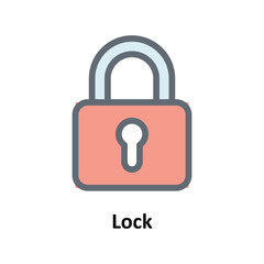 Lock Vector Fill Outline Icons. Simple stock illustration stock