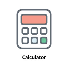 Calculator Vector Fill Outline Icons. Simple stock illustration stock