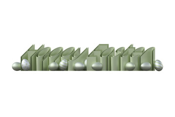 happy easter 3d letters green