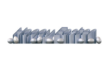 happy easter 3d letters blue