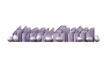 happy easter 3d letters purple