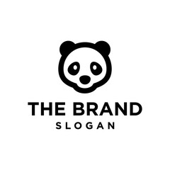 Panda simple line icon logo vector design, modern logo pictogram design of cute black and white bear panda