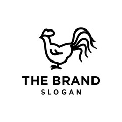 Fototapeta na wymiar rooster cock simple line icon logo vector design, modern logo pictogram design of male hen chicken