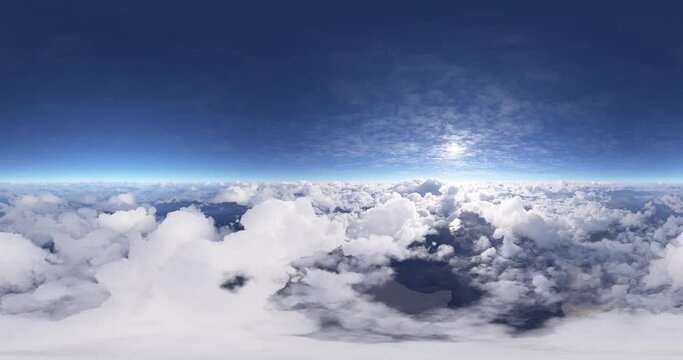 a 360-180 panorama of flying over the clouds. perfect for CG VFX projects.. if you needed its 16k shot! let me know