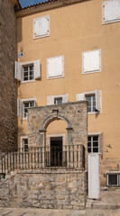 Fototapeta na wymiar Ancient architecture in the old town of Budva, Montenegro