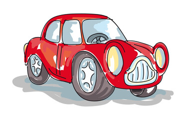 Fototapeta na wymiar red car isolated on white vector illustration
