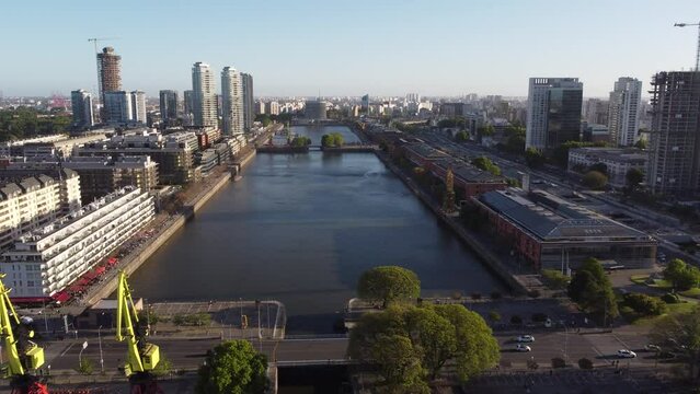 Aerial Drone Footage of City Park in Buenos Aires Argentina