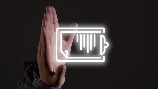 Hands show a digital report. Motion Graphics video expressing the idea that a report is ready.