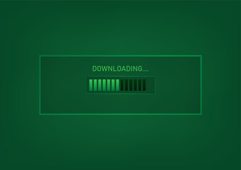 Green Futuristic progress bar.Loading Vector icon design illustration Template.