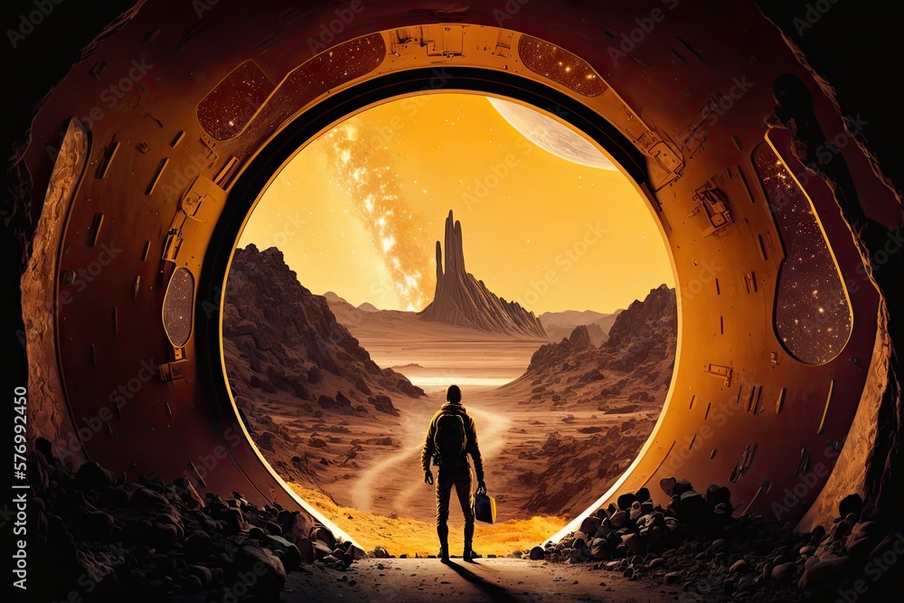 Aufkleber boldly entering unknown frontiers of discovery generative ai