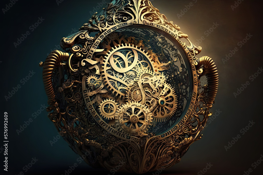 Poster empowerment through the gears of a clock generative ai