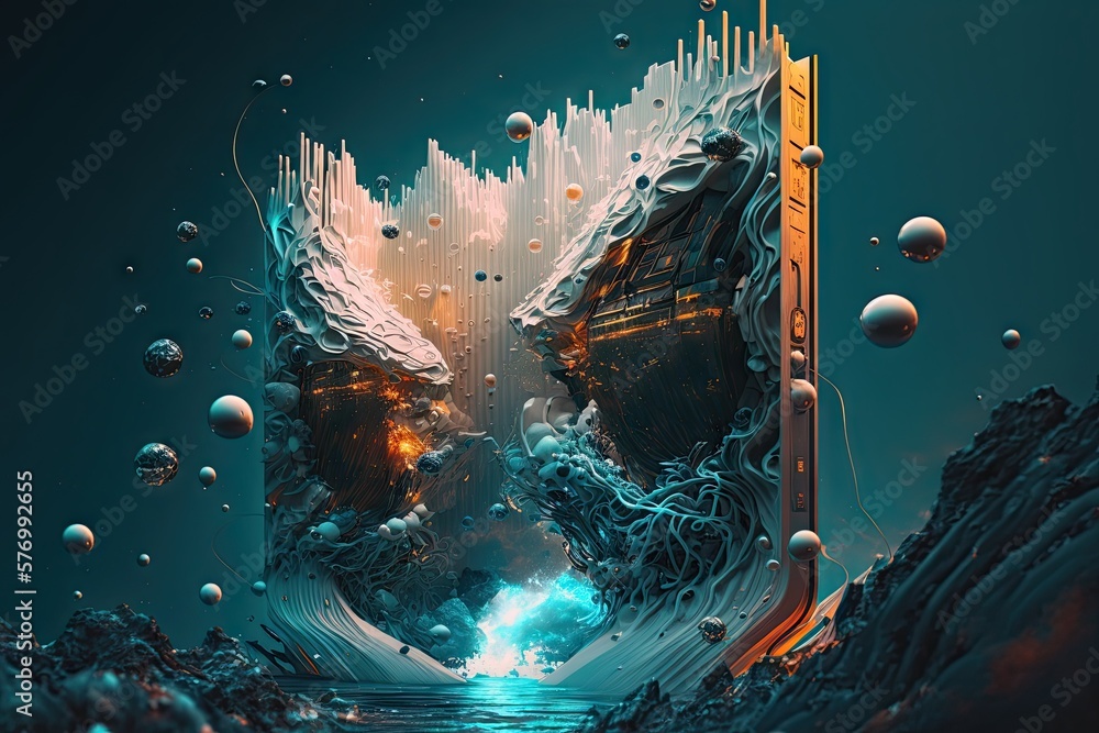 Poster exploring depths of data through digital design generative ai