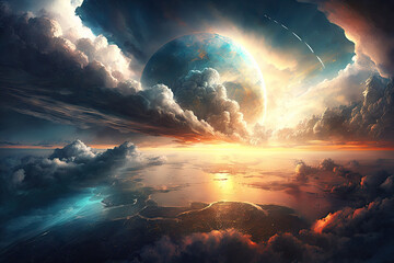 Elysian Horizons Where Heaven Meets Earth Generative AI