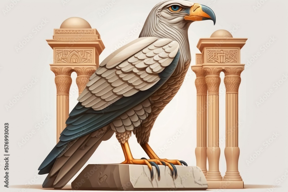 Canvas Prints horus, the egyptian god, was depicted in the form of a falcon in a statue housed in the temple of ed