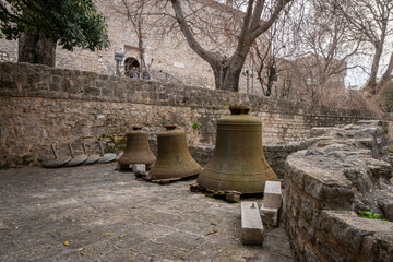 Ancient Basilica bells in the Old Town of Budva, Montenegro