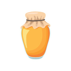  Glass jar with honey isolated on white background. Vector illustration