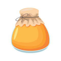  Glass jar with honey isolated on white background. Vector illustration