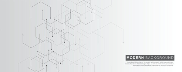 Medical and healthcare banner with hexagonal shape