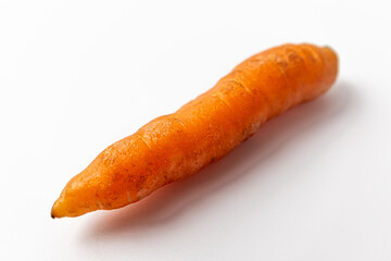 Snack carrots on a white background