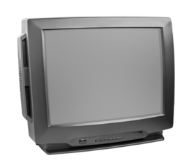 Old black tv set isolated. png transparent
