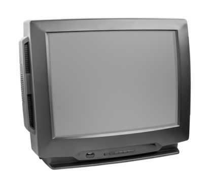 Old black tv set isolated. png transparent