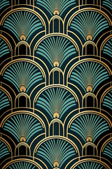 Art deco vintage wallpaper design. Generative Ai