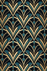 Art deco vintage wallpaper design. Generative Ai
