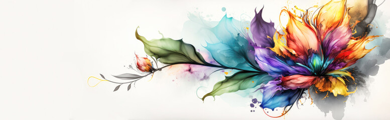 Obraz premium Spring flower background with copy space - Generative AI