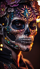 The Vibrant and Symbolic Artistry of Mexican Day of the Dead Celebrants, Honoring Ancestors and Embracing Life AI Generative