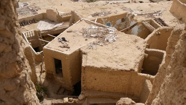 An Abandoned Traditional Mud House In A Middle Eastern Village