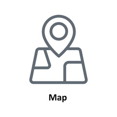 Map Vector  Outline Icons. Simple stock illustration stock