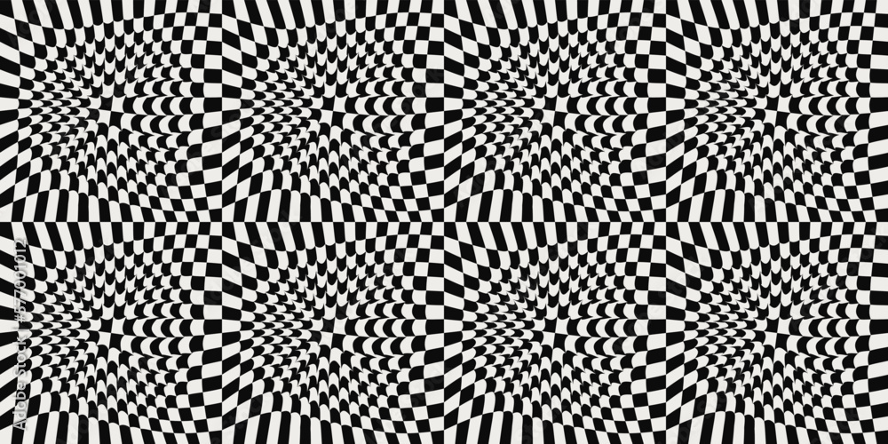 Poster Checkered spiked pattern. Vector simple checkered pattern with spiked base. Print for seamless vector surfaces.