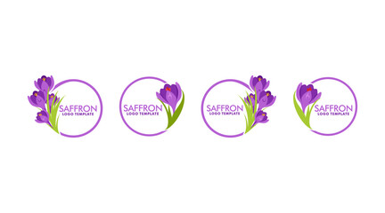 set of saffron logo template, saffron vector isolated on white background