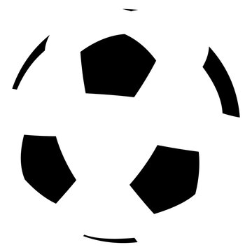 Silueta aislada de bal&oacute;n de f&uacute;tbol con espacio negativo