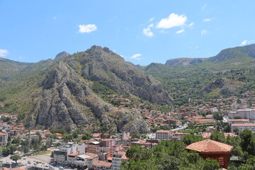 Fototapeta na wymiar Amasya city center, view from above